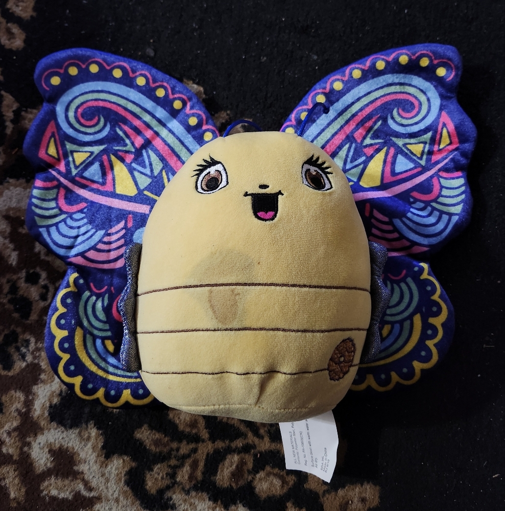 Girls Scouts of America Colorful Plush Butterfly w/Patterned Wings;yellow/blue